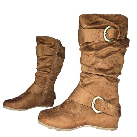 Journee Collection Women's Jester Slouchy Camel Boots - Picture 3 of 8